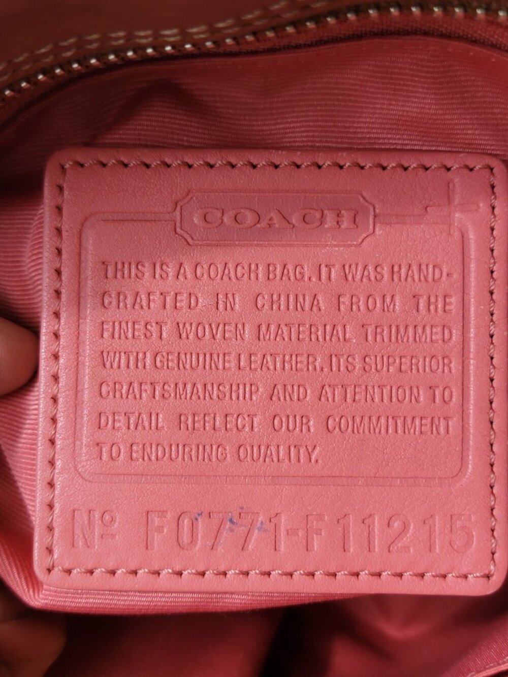 Coach Hampton Tweed Satchel Rose Herringbone Wool Leather Trim Bag Vintage F1121 - Picture 8 of 15